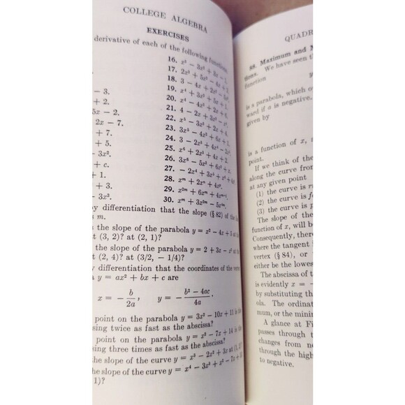 College Algebra 1936 Harding and Mullins Vintage Hardcover Book - Picture 11 of 16